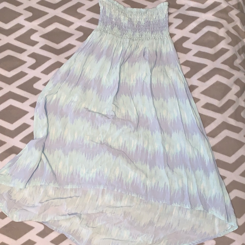 Multicolored tube top high/low dress
